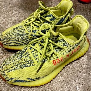 Semi frozen yellow yeezy boost 350